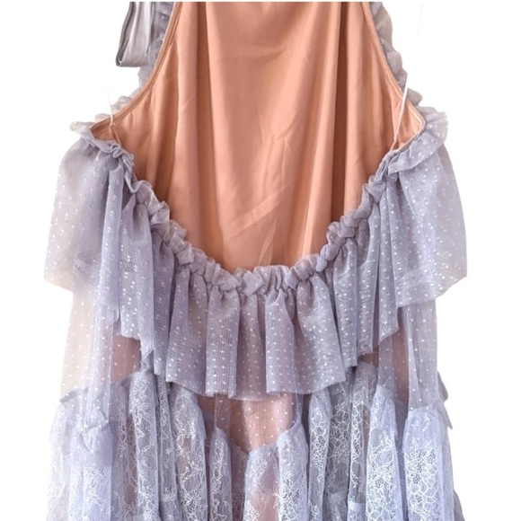 ANTHROPOLOGIE Lace Tunic Halter Dress Lavender Size XL NEW - Picture 9 of 13